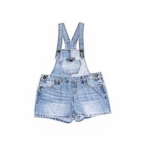 Falls Creek Light Blue Denim Shortalls Girls Size 10/12